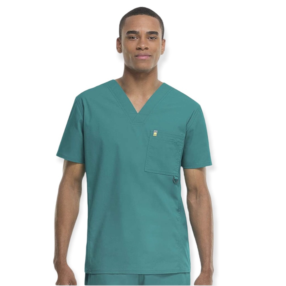 Code Happy Men’s V-Neck Scrub Top Big & Tall With Fluid Barrier